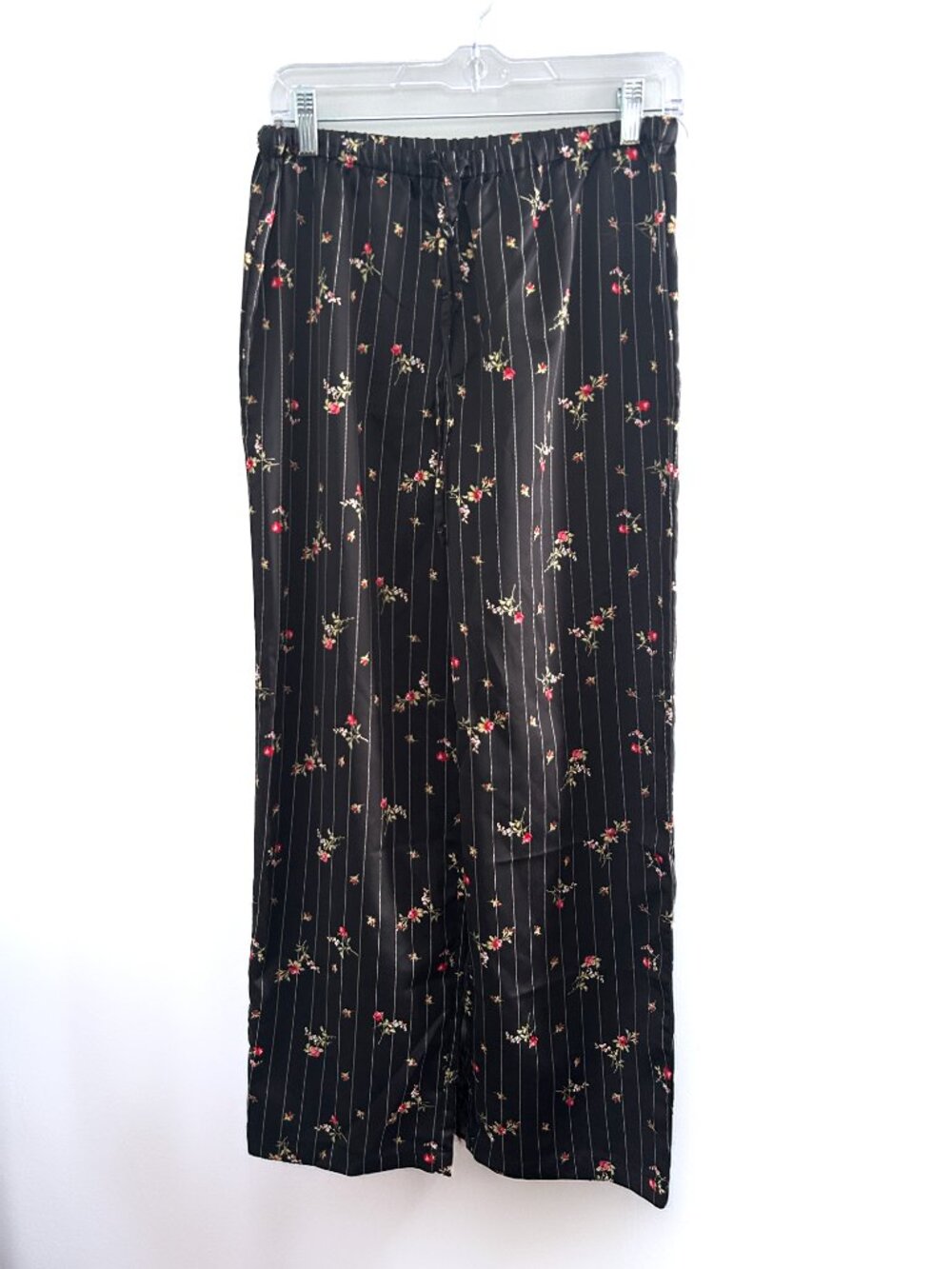 Lauren Ralph Lauren Silky Satin Crest Floral Pinstripe Pajama Set Size Small - Picture 6 of 9